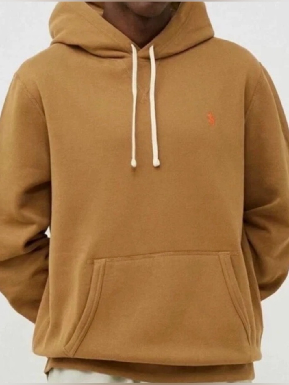 Men's Brown Sandsurf Polo Ralph Lauren Pullover Hoodie with Drawstring